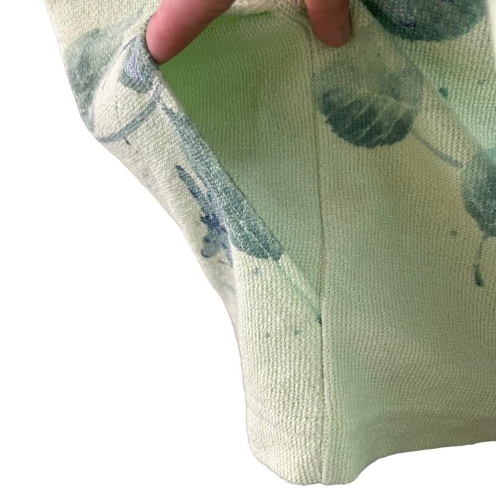 Vtg Artisans Screen Print Dragonfly Cardigan S Sage Green Botanical USA Cotton - Picture 8 of 10